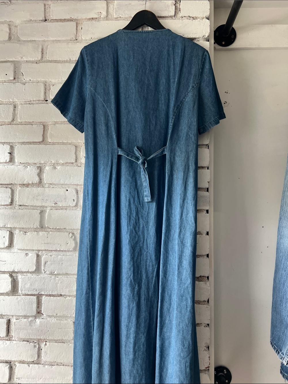 Vintage Denim Button Front Dress CHAMBRAY embroidered tshirt - Picture 5 of 8